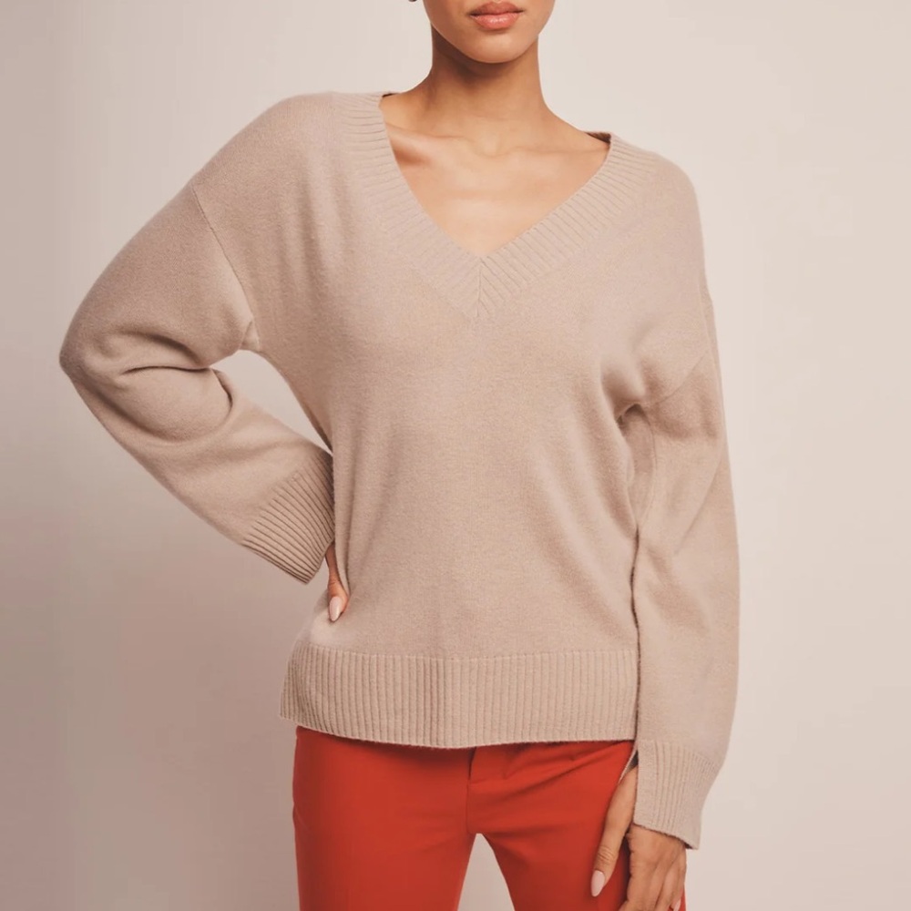NAADAM Signature Cashmere Wide Sleeve V-Neck Sweater